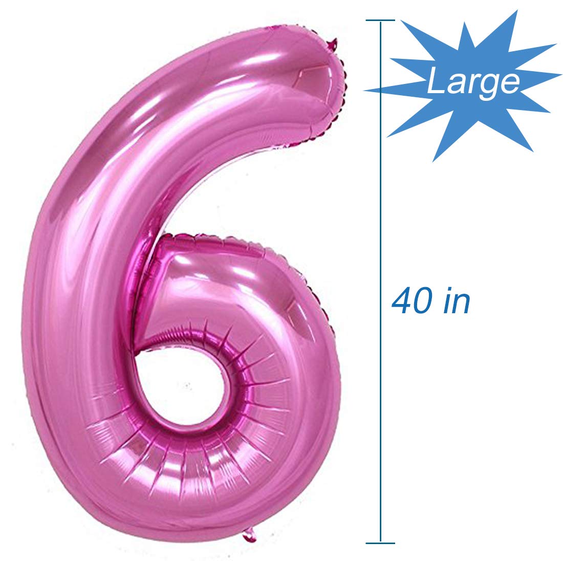 Amazon | (Number 6) - Pink Number 6 Balloon, 40
